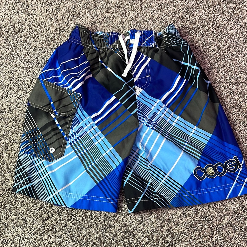 Boys Coogi swim shorts size 7 large kids swim trunks
